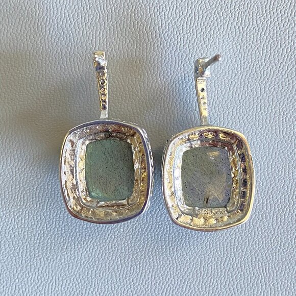 Karis Sterling Silver Labradorite CZ Earrings - Picture 4 of 9